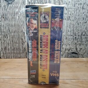 The Best Of John Wayne Western Classics Box Set of 3 VHS Brand New Sealed VTG
